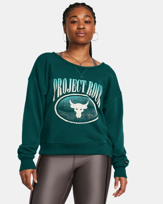 Women's Project Rock Heavyweight Terry Long Sleeve in Blue image number 0
